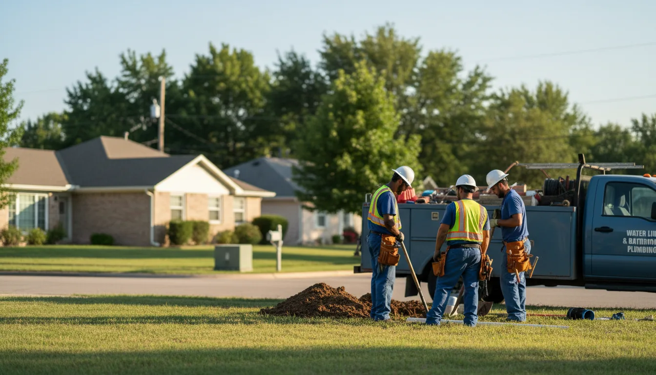 Residential water line and bathroom plumbing service in Houston, MO